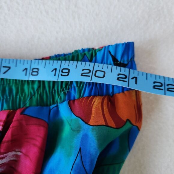 Vintage Skirt Women's 14 midi floral Colorful Flowers Hawaiian Pleated pleated - Picture 4 of 10